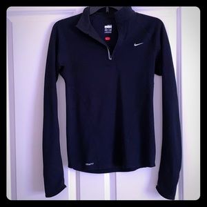 Nike Fit 3/4 zip black top pullover